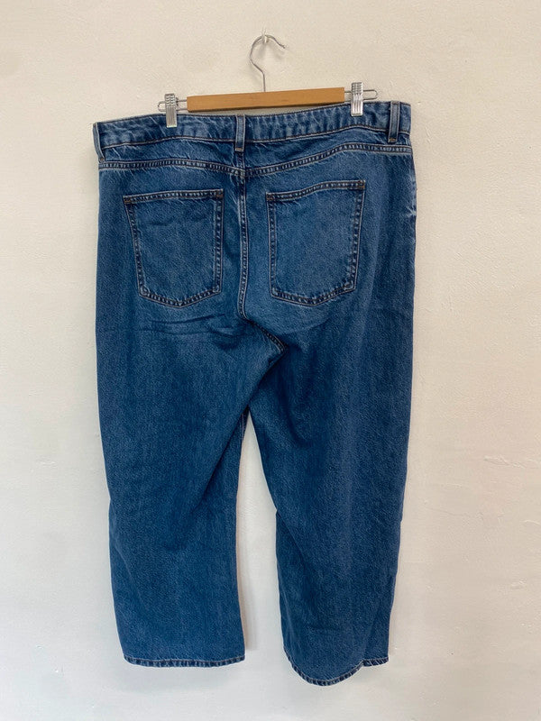 Gorgeous M&S jeans wide leg drawstring uk 18 BS001