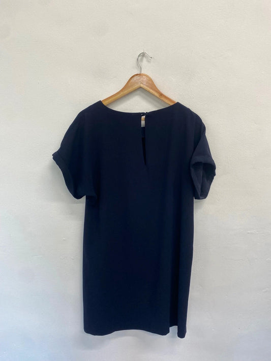 Fabulous Jaeger Dress UK16 Navy Blue floaty BS001