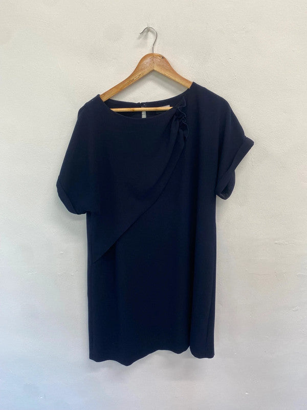 Fabulous Jaeger Dress UK16 Navy Blue floaty BS001