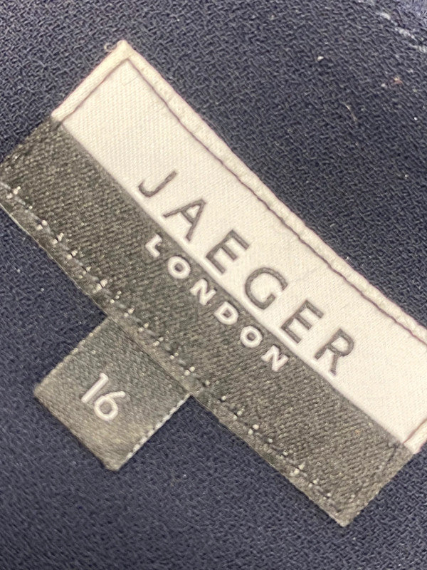 Fabulous Jaeger Dress UK16 Navy Blue floaty BS001