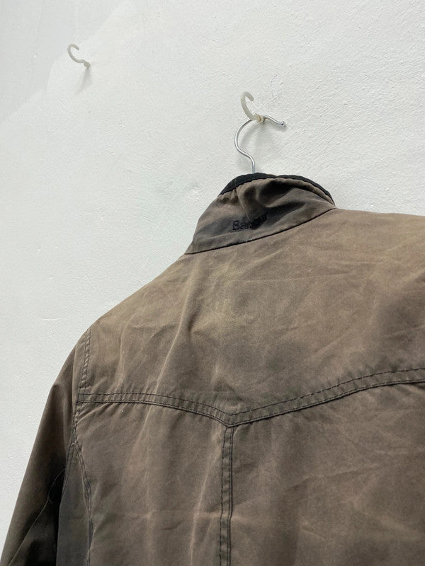 Fabulous Barbour distressed & loved Wax Jacket UK10 Brown Faded KB001