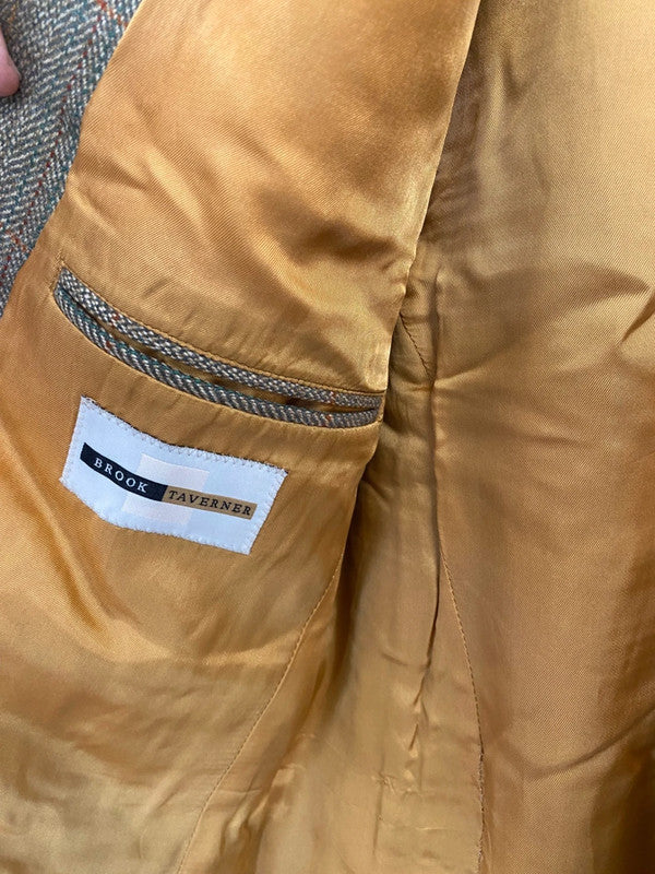 Fabulous Brook Tavener tweed sports coat jacket Blazer 42S Brown LC