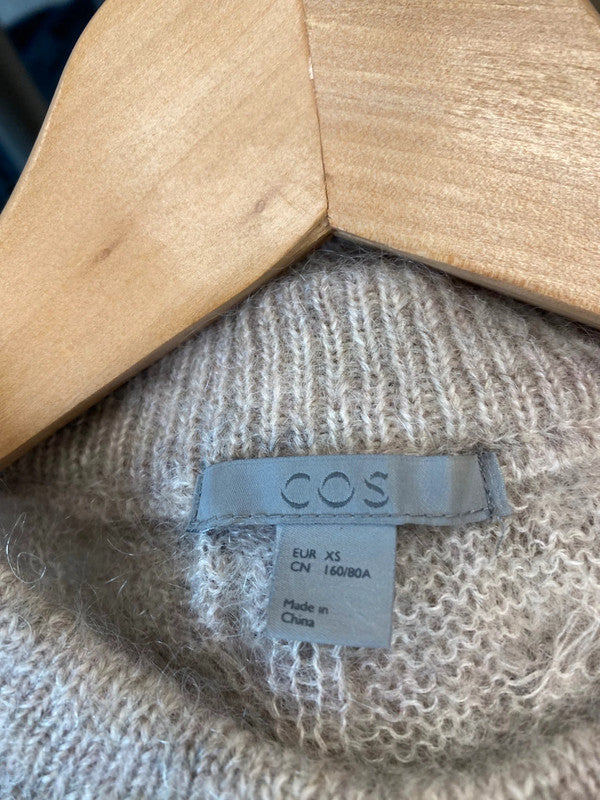 Fabulous COS mohair blend lightweight Sweater UkXS Beige Brown KB001