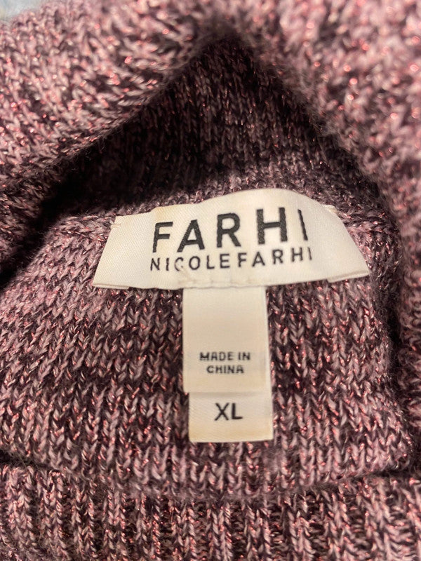 Fabulous FARHI by Nicole Farhi Sweater UK XL Maroon shimmer KB001