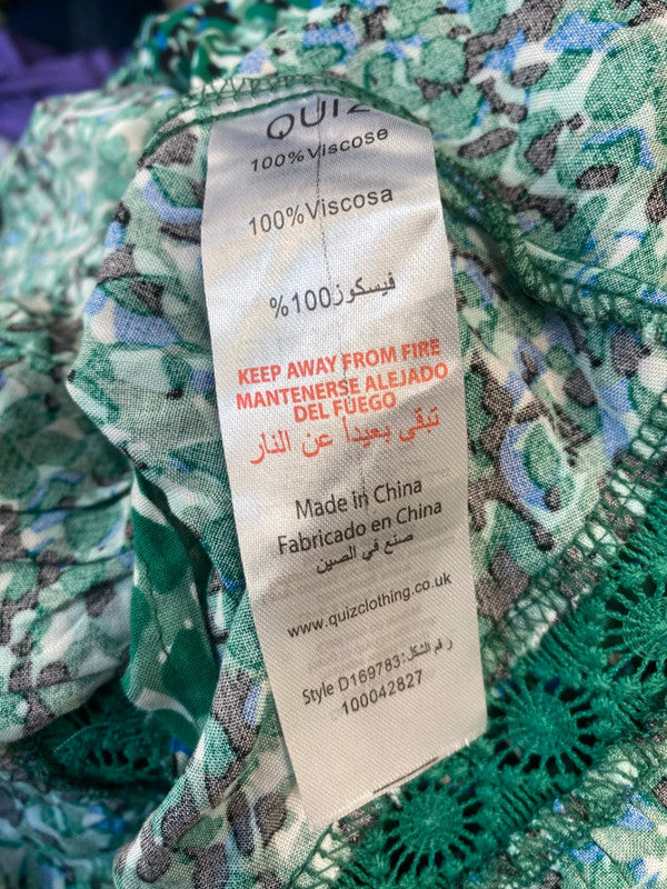 Gorgeous Quiz Maxi dress Uk16 Green summer vibes NS002