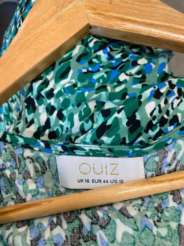 Gorgeous Quiz Maxi dress Uk16 Green summer vibes NS002