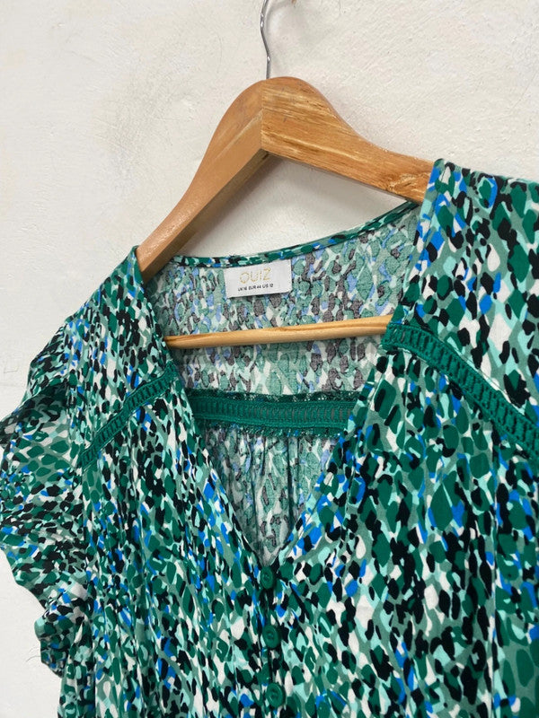 Gorgeous Quiz Maxi dress Uk16 Green summer vibes NS002