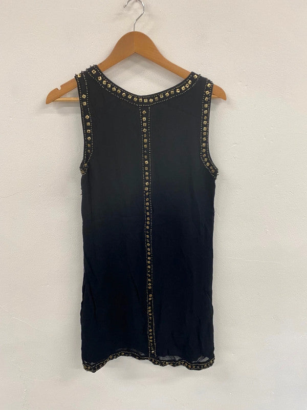 Boho Chic Festival Vibe Butterfly by Matthew Williamson Black Dress UK12 LG276