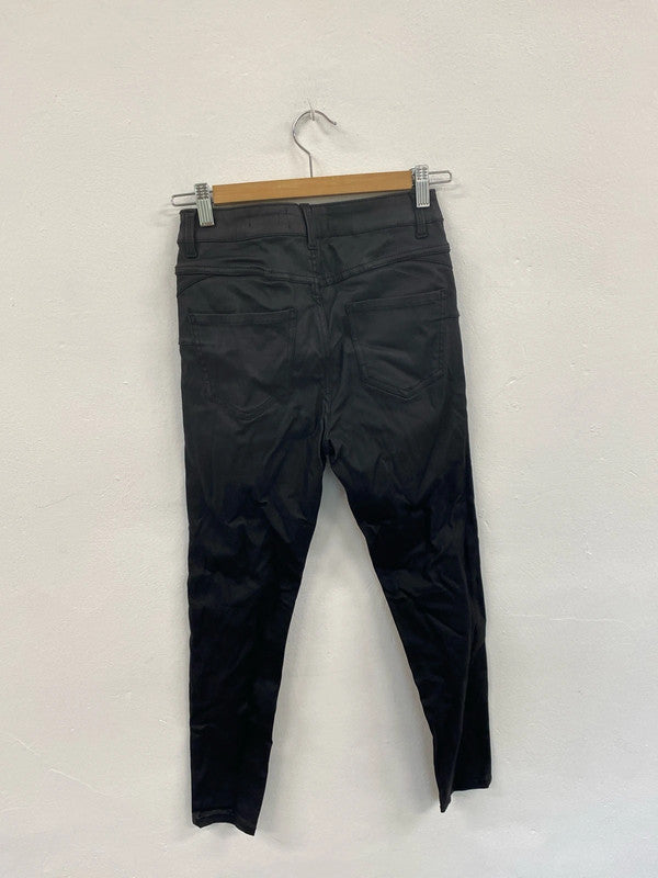 Fabulous New Look Charcoal Black Lift & Shape Wetlook Jeggings UK10 Petite LB244