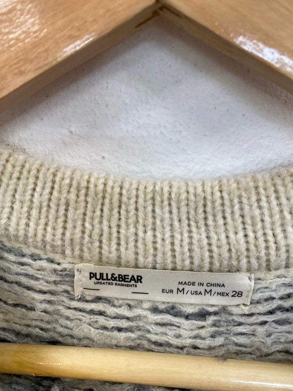 Fabulous Pull & Bear Grey Mix Chunky Cozy Jumper UK M CM007