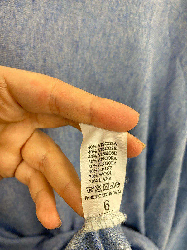 Fabulous Made In Italy Cornflower Blue Marl Tunic Jumper One Size HD440