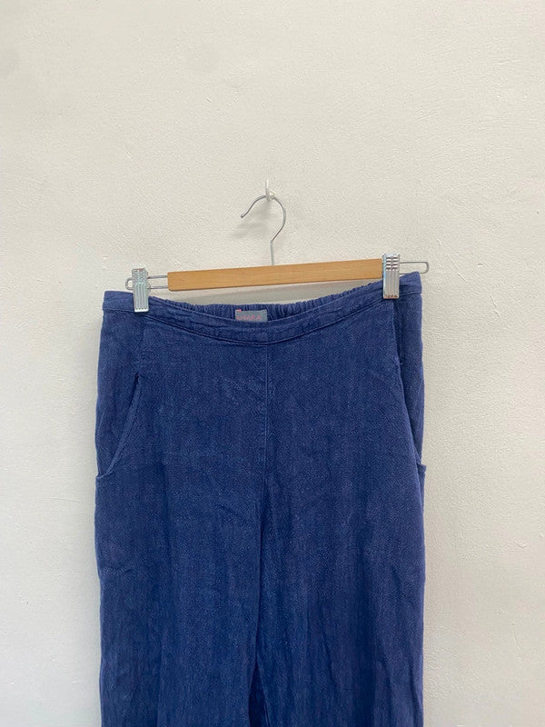 Fabulous Sahara trousers linen UK S Navy Blue SO001