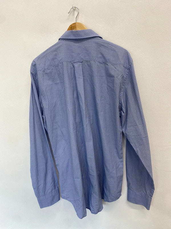 Fabulous Mens Gant periwinkle blue & navy Oxford ditsy shirt UkXXL HD440