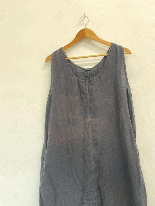 Fabulous Toast Dress UK L Grey sun bleached midi floaty SO001