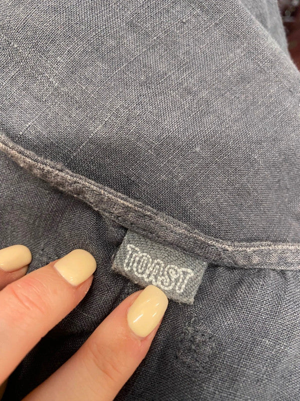 Fabulous Toast Dress UK L Grey sun bleached midi floaty SO001