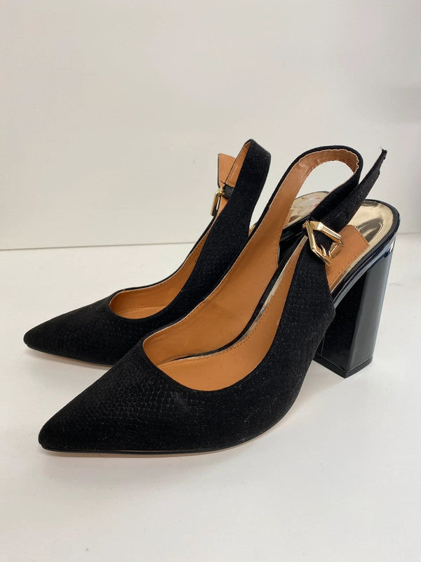 Fabulous River Island faux suede croc pointed sling backs Uk7 AB024