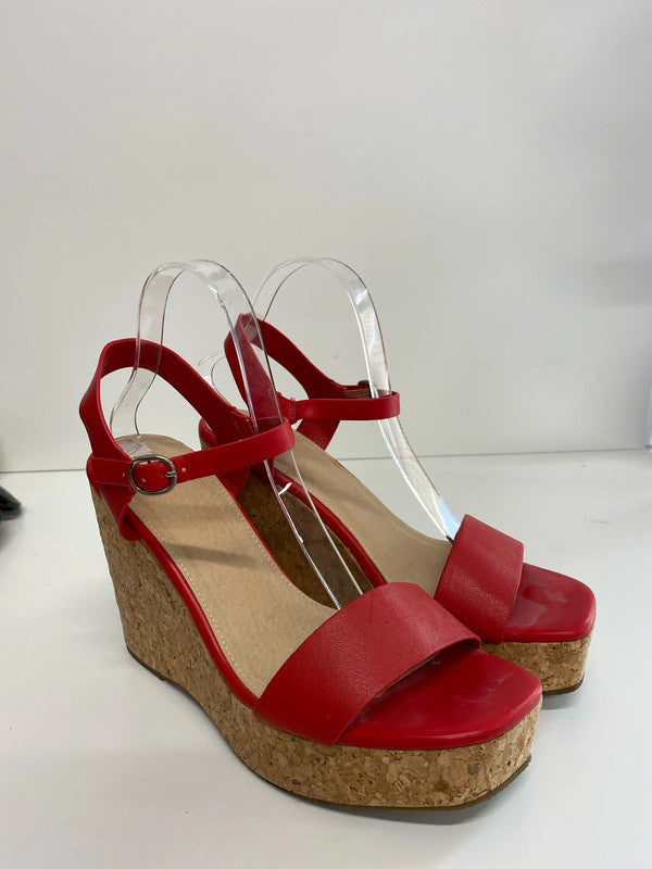 Fabulous Truffle Cherry Red wedge summer fun party Uk7 AB024