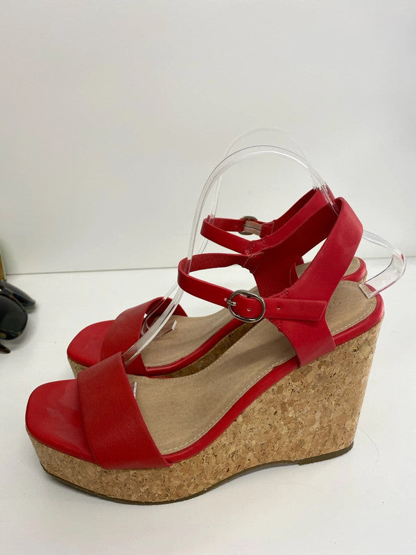 Fabulous Truffle Cherry Red wedge summer fun party Uk7 AB024