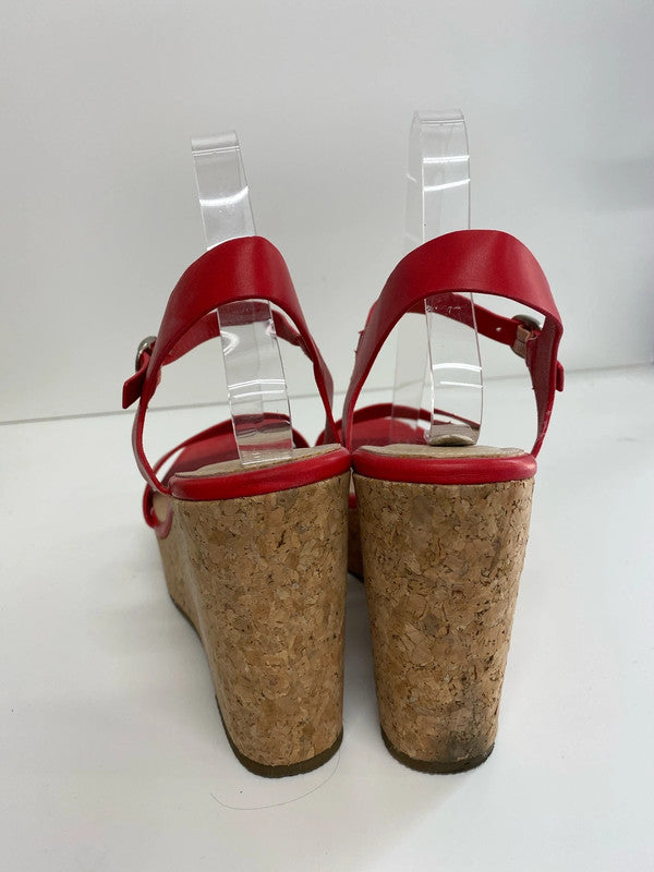 Fabulous Truffle Cherry Red wedge summer fun party Uk7 AB024