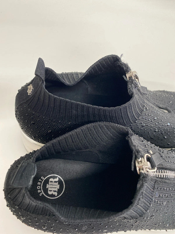 Fabulous Black sparkly wedge trainers River Island UK6 AB024