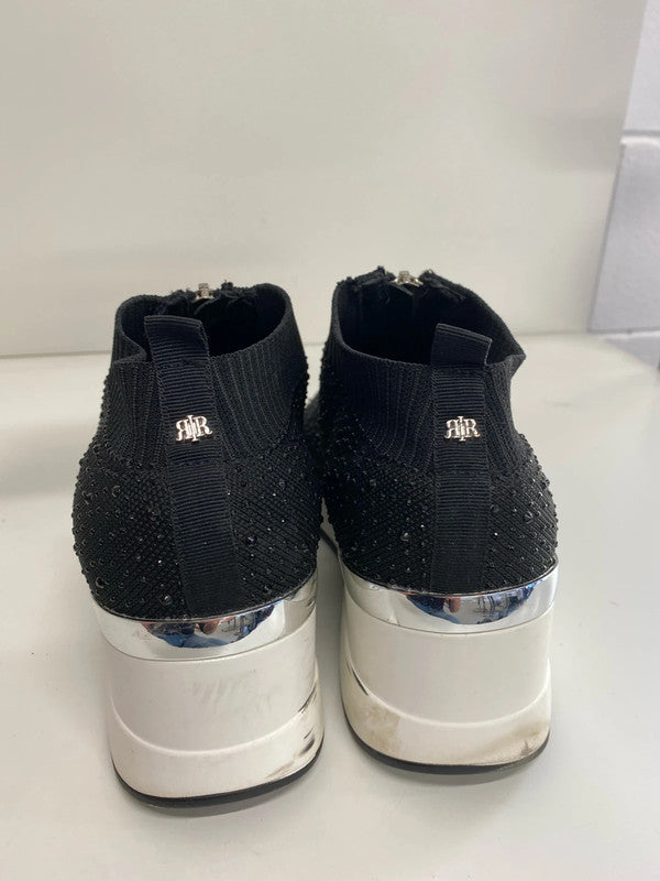 Fabulous Black sparkly wedge trainers River Island UK6 AB024