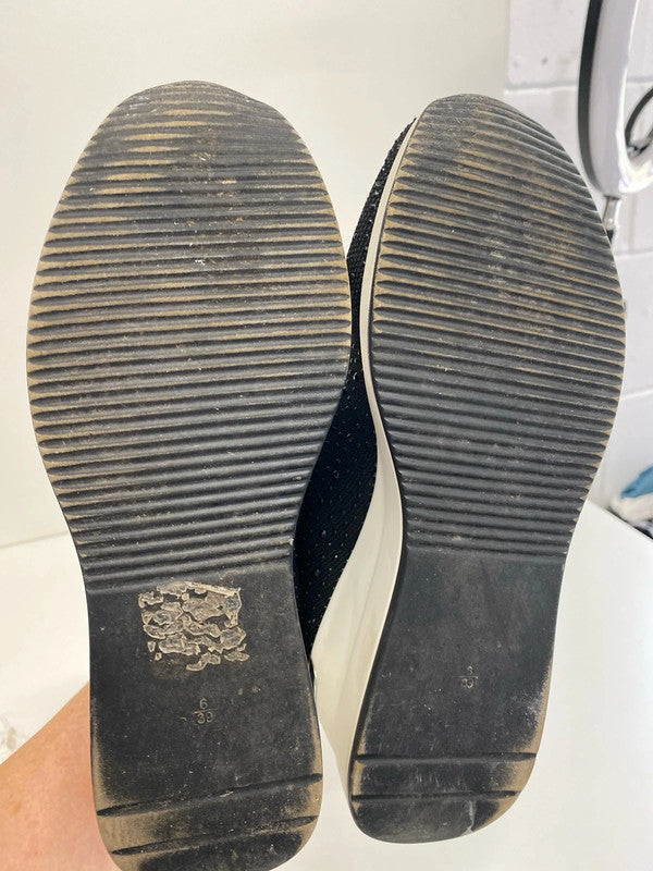 Fabulous Black sparkly wedge trainers River Island UK6 AB024