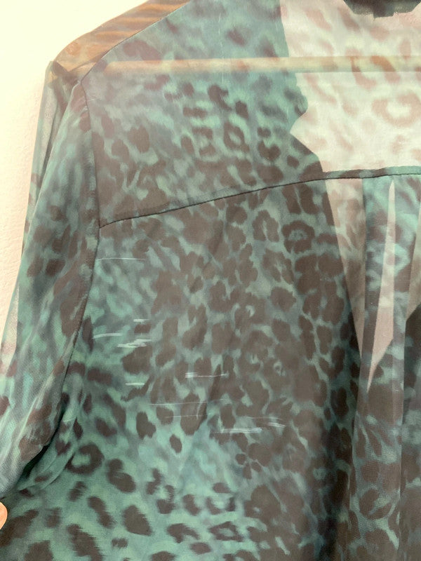 Fabulous Lipsy Colourful Patterned Sheer Shirts Duo UK14 #46 AB024