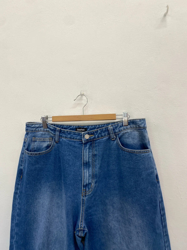 Gorgeous boohoo wide leg denim jeans UK 16 AB024