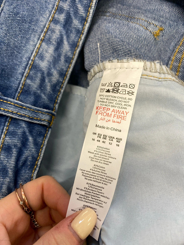 Gorgeous boohoo wide leg denim jeans UK 16 AB024