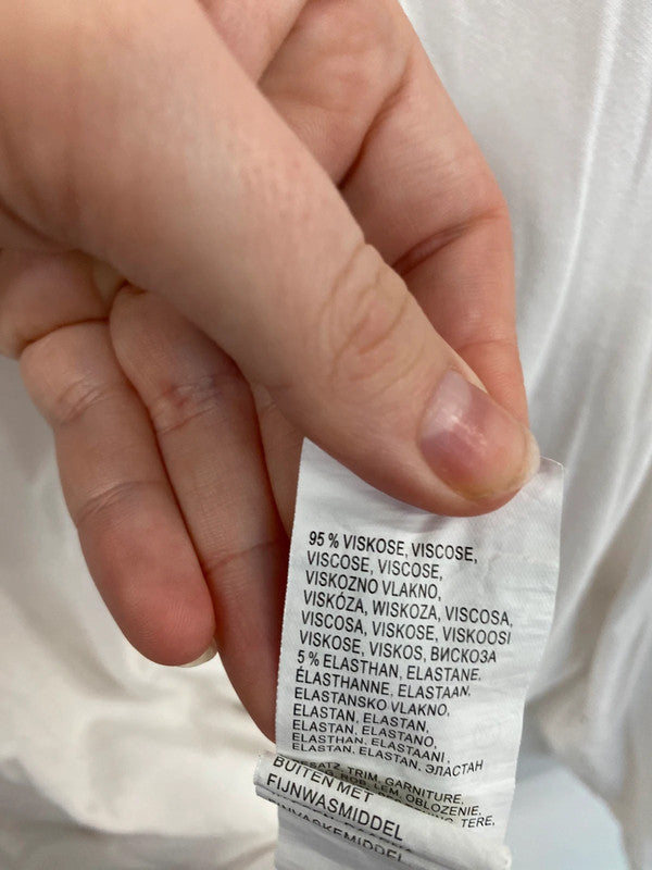 Fabulous Barbara Lebek Ivory Mesh Panel Accent T-shirt UK20 NR001