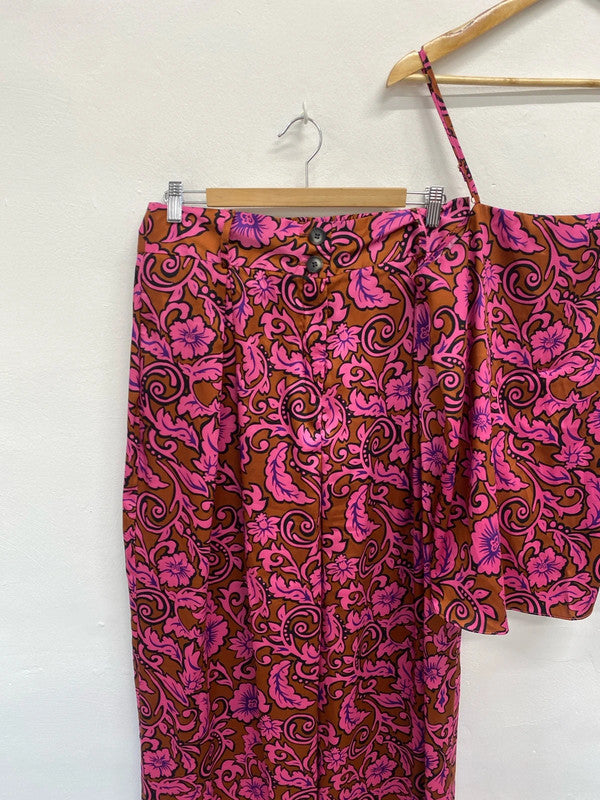 Gorgeous river island funky summer coord pink swirl bottom 14 top 12 LB415