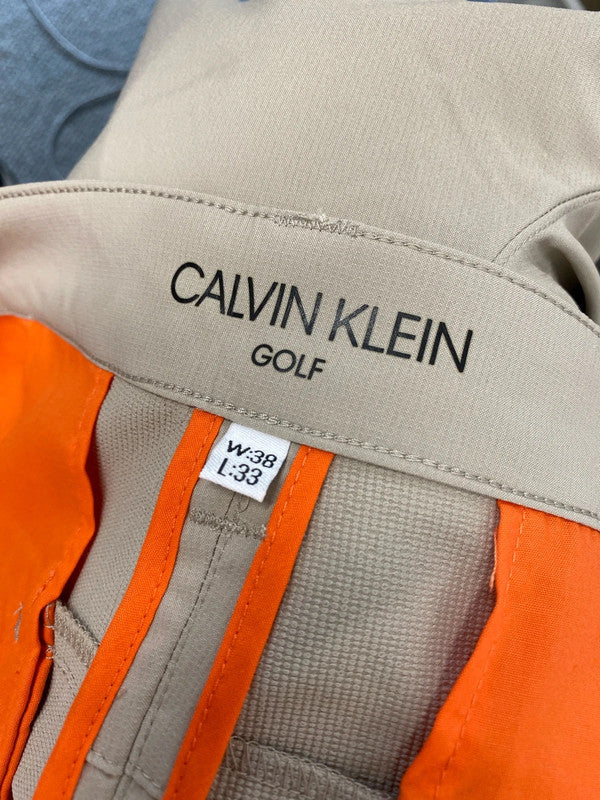 Classic men’s beige calvin klein golf trousers w 38 l 33 LO442