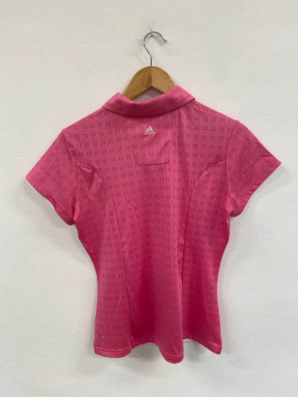 Fabulous Adidas Pink Clima Cool Golfing Polo Shirt UK M LO422