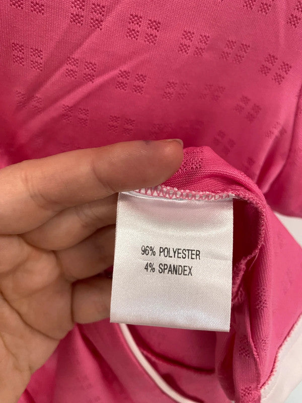 Fabulous Adidas Pink Clima Cool Golfing Polo Shirt UK M LO422