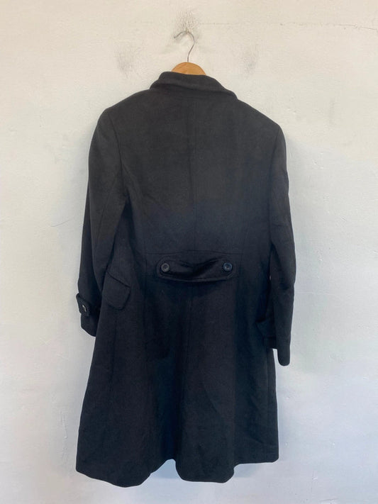 Classic Linea Wool Blend Overcoat UK12 Black NR002