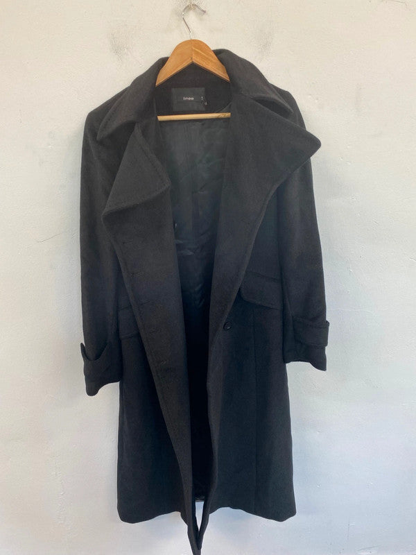 Classic Linea Wool Blend Overcoat UK12 Black NR002