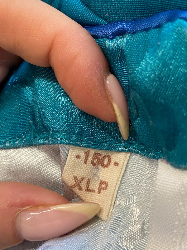 Gorgeous Oriental dress Cheongsam / Qipao UK XL Blue Floral NR002