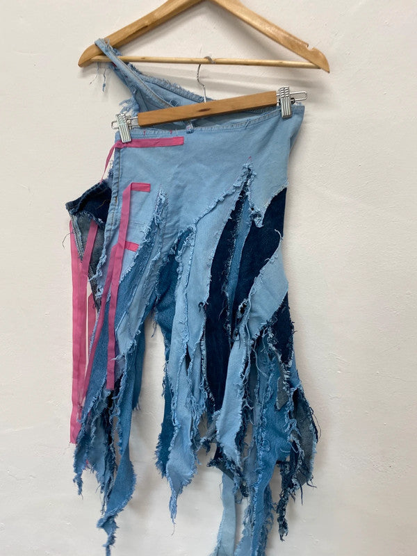 Fabulous Y2K denim party dress handmade Uk8/10 Ibiza party classic LC