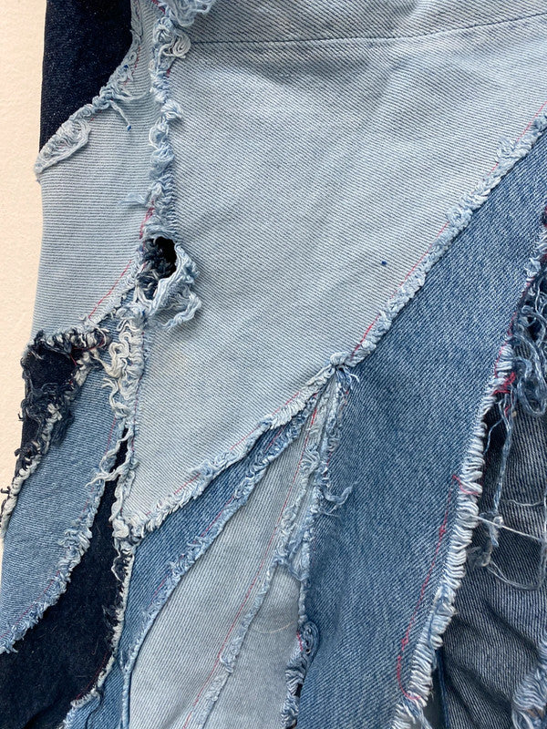 Fabulous Y2K denim party dress handmade Uk8/10 Ibiza party classic LC