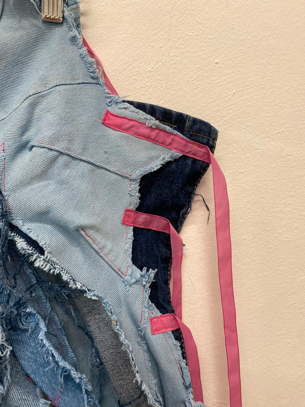 Fabulous Y2K denim party dress handmade Uk8/10 Ibiza party classic LC