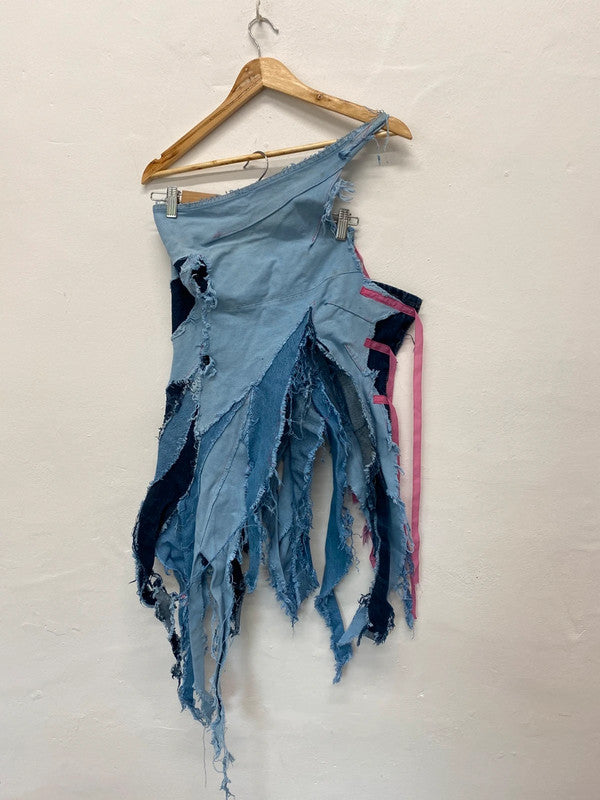 Fabulous Y2K denim party dress handmade Uk8/10 Ibiza party classic LC