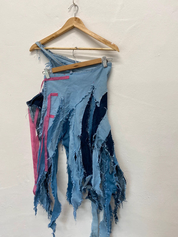 Fabulous Y2K denim party dress handmade Uk8/10 Ibiza party classic LC