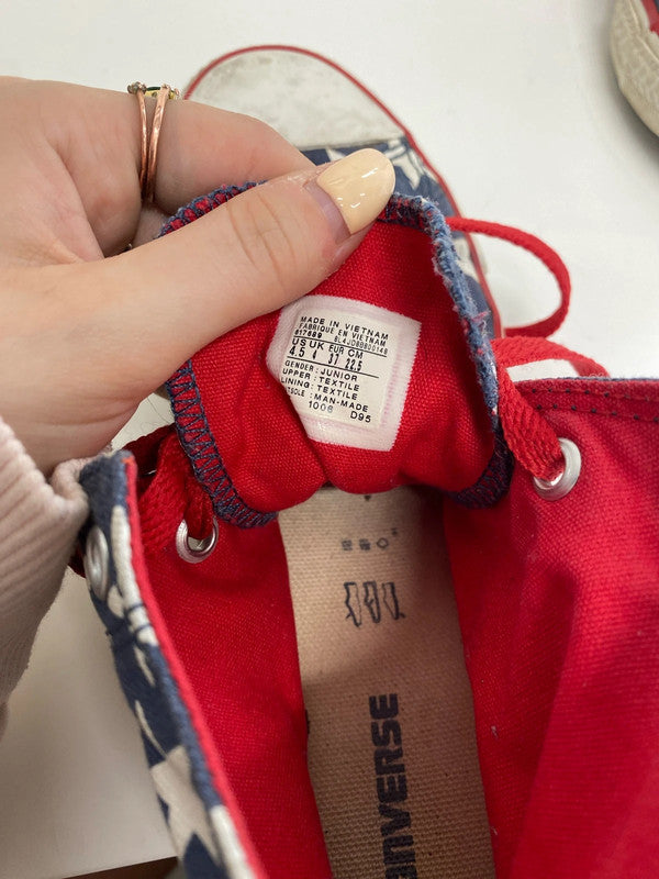 Gorgeous converse all stars hi top blue red star trainers UK 4 MM005