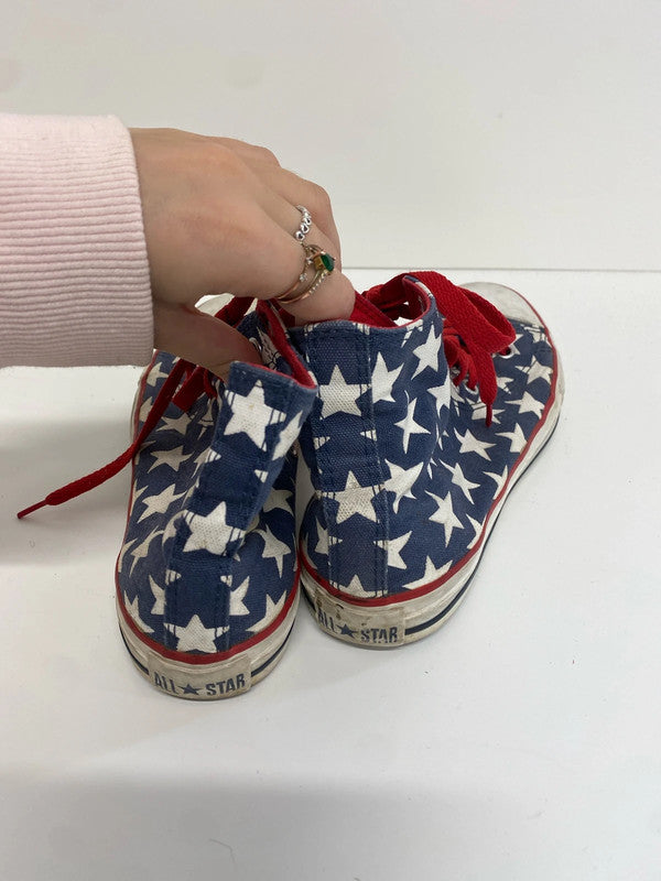 Gorgeous converse all stars hi top blue red star trainers UK 4 MM005