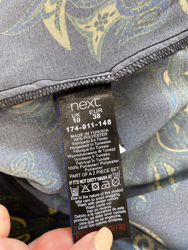 Fabulous dark green pattern semi sheer shirt overlay UK 10 MR444