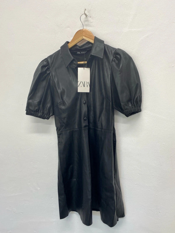 Fabulous Faux Leather mini dress UkM Zara classic FS128