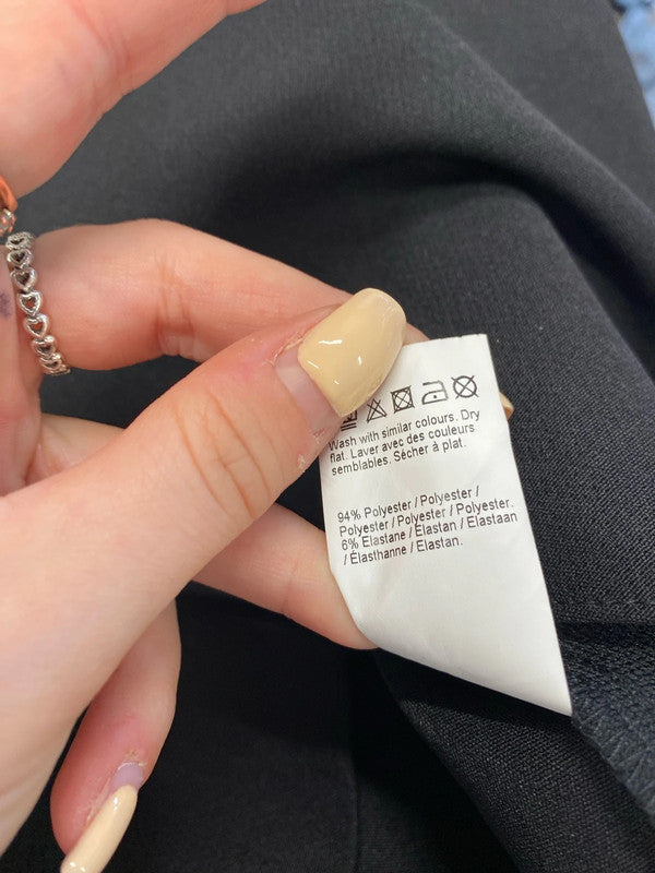 Gorgeous river island frill black midi skirt UK 12 FS128