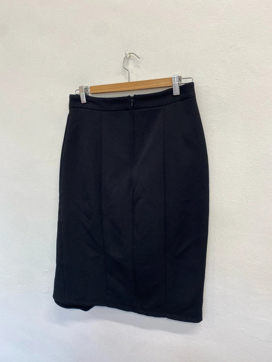 Gorgeous river island frill black midi skirt UK 12 FS128