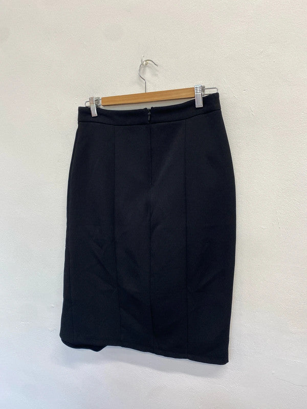 Gorgeous river island frill black midi skirt UK 12 FS128