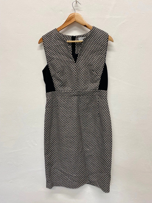 Fabulous Jigsaw monochrome formal Dress UK12 Black CE060